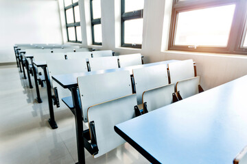 Empty college lecture classroom in university