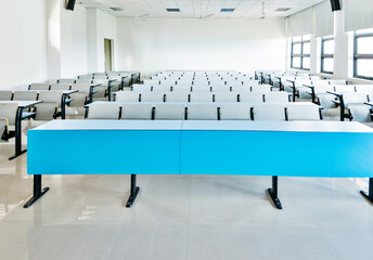 Empty college lecture classroom in university