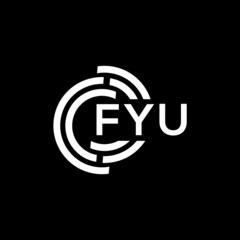 FYU letter logo design on Black background. FYU creative initials letter logo concept. FYU letter design. 
