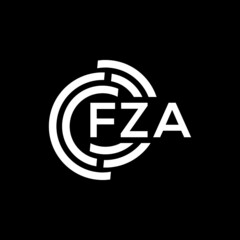 FZA letter logo design on Black background. FZA creative initials letter logo concept. FZA letter design. 