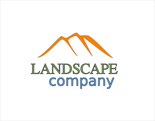 Minimalist Landscape Hills Mountain Peak Simple logo design Vector