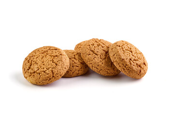 Oatmeal Cookies, isolated on white background.