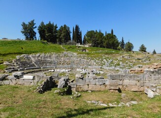 Fototapeta na wymiar The ancient theatre of Orchomenus, in Boeotia, Greece