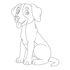Fototapeta premium Cute puppy dog outline coloring page for kids animal coloring page cartoon vector illustration 