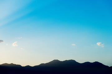 Mountain with blue sky and clouds