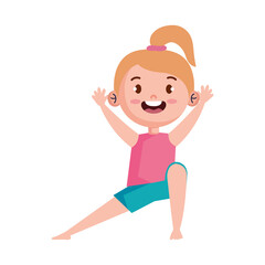 Fototapeta premium blond girl in yoga position