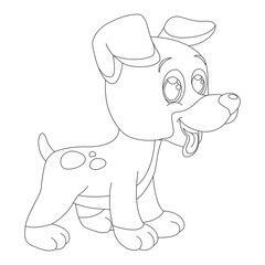 Cute puppy dog outline coloring page for kids animal coloring page cartoon vector illustration
