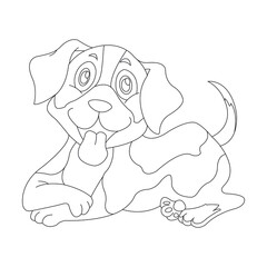 Cute puppy dog outline coloring page for kids animal coloring page cartoon vector illustration
