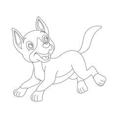 Cute puppy dog outline coloring page for kids animal coloring page cartoon vector illustration
