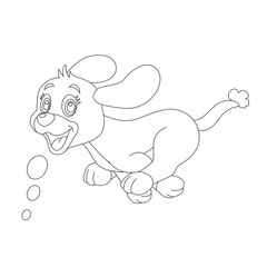 Cute puppy dog outline coloring page for kids animal coloring page cartoon vector illustration
