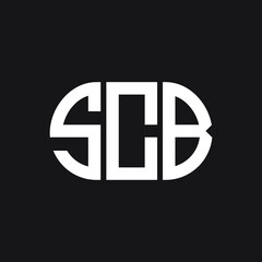 SCB letter logo design on Black background. SCB creative initials letter logo concept. SCB letter design. 
