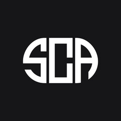 SCA letter logo design on Black background. SCA creative initials letter logo concept. SCA letter design. 
