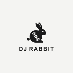 rabbit dj logo or rabbit logo