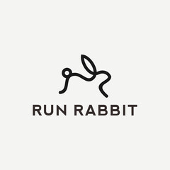running rabbit logo or rabbit logo
