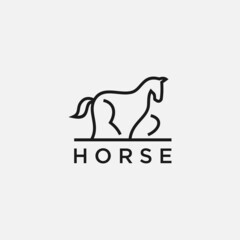 horse line logo or horse logo