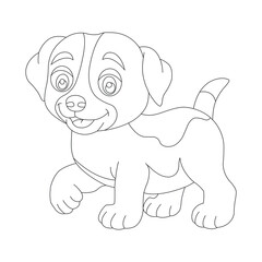 Cute puppy dog outline coloring page for kids animal coloring page cartoon vector illustration
