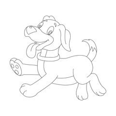 Cute puppy dog outline coloring page for kids animal coloring page cartoon vector illustration
