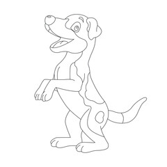 Cute puppy dog outline coloring page for kids animal coloring page cartoon vector illustration
