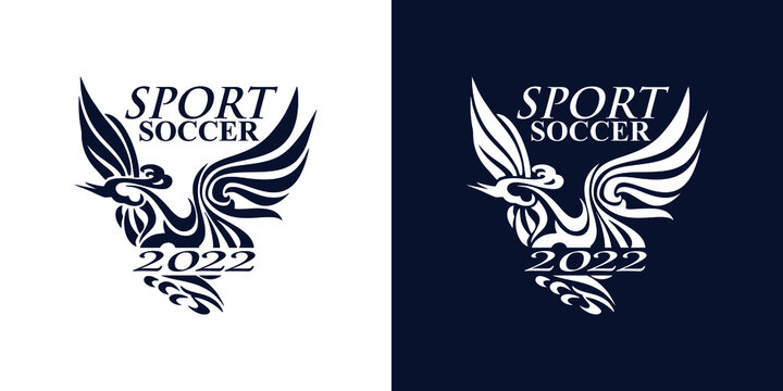sport soccer elegant logo design. dark and white background