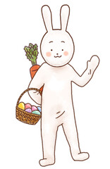 兎のキャラクター　イースター　着ぐるみ　年賀状素材
