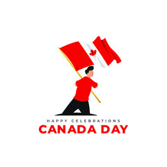 Canada day celebrations banner template. Canada flag
