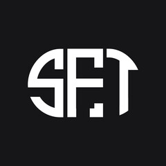 SFT letter logo design on black background. SFT creative initials letter logo concept. SFT letter design. 