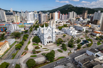 The Matriz Church Igreja do Santissimo Sacramento in Itajai, Santa Catarina, Brazil.