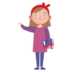 student girl with books