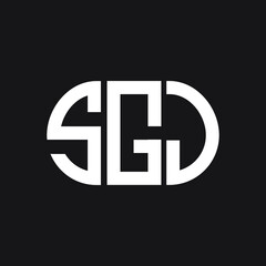 Fototapeta premium SGJ letter logo design on Black background. SGJ creative initials letter logo concept. SGJ letter design. 