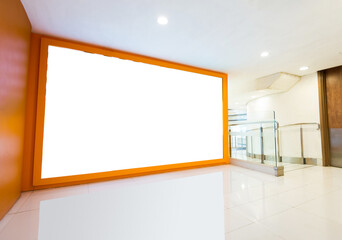 Blank billboard in modern hall