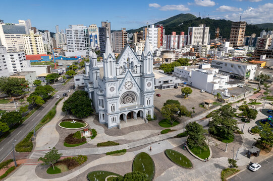 The Matriz Church Igreja do Santissimo Sacramento in Itajai, Santa Catarina, Brazil.