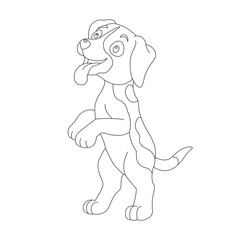Cute puppy dog outline coloring page for kids animal coloring page cartoon vector illustration

