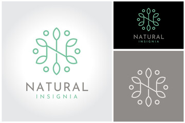 Initial Letter N with simple floral flower beauty mandala pattern for nature cosmetic elegant luxury logo design