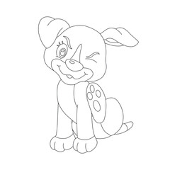 Cute puppy dog outline coloring page for kids animal coloring page cartoon vector illustration
