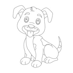 Cute puppy dog outline coloring page for kids animal coloring page cartoon vector illustration
