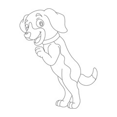 Cute puppy dog outline coloring page for kids animal coloring page cartoon vector illustration
