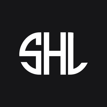 SHL letter logo design on Black background. SHL creative initials letter logo concept. SHL letter design.  
