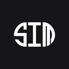 SIM letter logo design on Black background. SIM creative initials letter logo concept. SIM letter design. 
