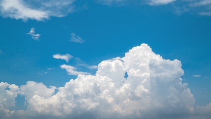Blue sky and white clouds with clear air.
