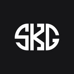 SKG letter logo design on black background. SKG  creative initials letter logo concept. SKG letter design.