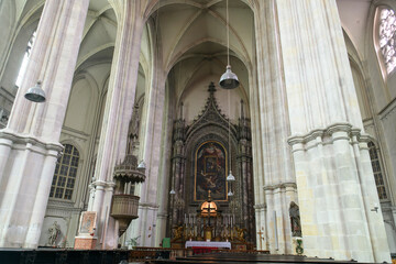 Interior of the Minorite Church Minoritenkirche in Vienna, Austria. January 2022