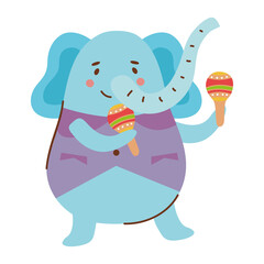 elephant playing maracas