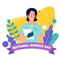 Illustration of world nurses day on a white background