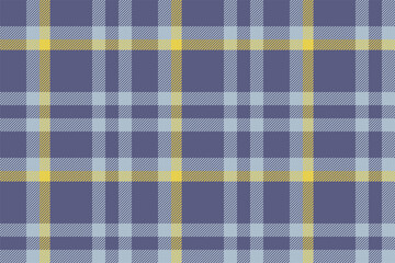 Plaid background, check seamless pattern in blue. Vector fabric texture for textile print, wrapping paper, gift card or wallpaper.