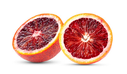 Blood oranges isolated on white