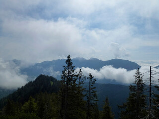 Mountain hiking tour to Notkarspitze mountain, Ammergau Alps, Germany