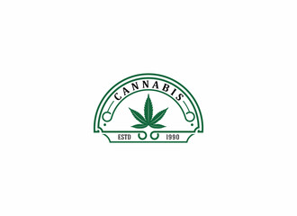 cannabis logo template in white background