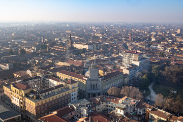 Fototapeta premium Top view of the city of Cremona, Lombardy - Italy