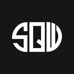 SQW letter logo design on black background. SQW  creative initials letter logo concept. SQW letter design.