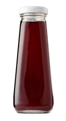 Glass of fresh cherry juice isolated on white